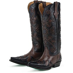 Lane Boots Women's Brown/ Black 'Margaret' Cowboy Boots