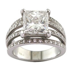 18k White Gold 4 3/4ct TDW Certified Clarity-enhanced Diamond Engagement Ring (F,SI3 )