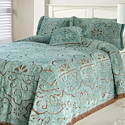 Jessica Slate/ Chocolate Chenille Twin-size Bedspread 