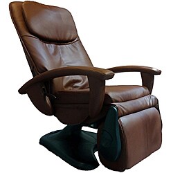 Chocolate Quad Roller Power Recline Human Touch Massage Chair (Refurbished)