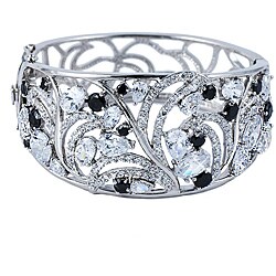 Rhodium-plated Cubic Zirconia Swirl Bracelet