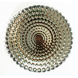 Arda Glassware Pearl Smoke/ Silver-plated Plates (Set of 4)