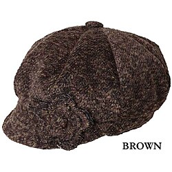 Women's Brown Floral Newsboy Cap (China)