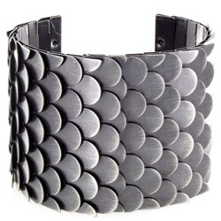 Silvertone Dragon Scale Cuff Bracelet