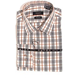 Mantoni Men's Taupe Wrinkle-free Modern Fit Cotton Shirt