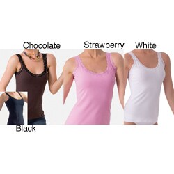 Illusion Cotton Lace Trim Tank Top