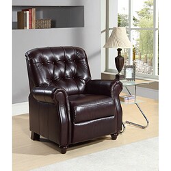 Charlotte Burgundy Leather Pushback Italian Recliner