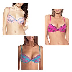 Biatta Women's Embroidered Mesh Demi-bra (Set of 3)