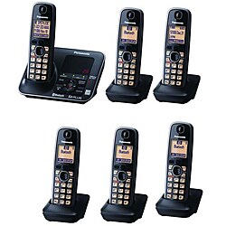 Panasonic KX-TG7626B Cordless Phone Link-to-Cell Bluetooth Answering System 6 Handsets (refurbished)