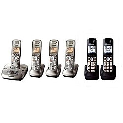 Panasonic KX-TG4036N/B DECT 6.0 Plus Cordless Phone System with 6 Handsets (Refurbished)
