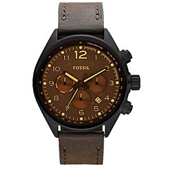 Fossil Men's 'Flight' Leather Strap Watch