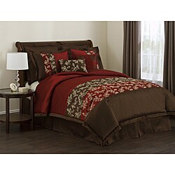 Lush Decor Lila Red/Chocolate 8-Piece Full-size Comforter Set