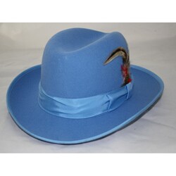 Ferrecci Men's Light Blue Wool Godfather Hat