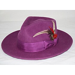 Ferrecci Men's Purple Wool Fedora Hat