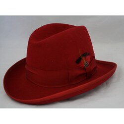 Ferrecci Men's Red Wool Godfather Hat