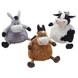 Puffer Bellies Farm Animals Squeaker Pet Toys (Pack of 3)