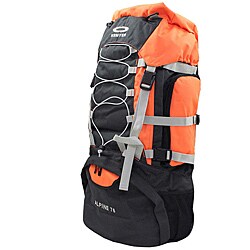Kemyer 5500 Cubic Inches Deluxe Hiking Backpack - Black/Orange