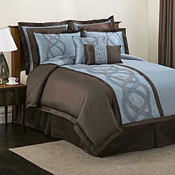 Lush Decor Talon Blue/ Brown 8-piece Comforter Set