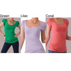 Illusion Cap Sleeve Boat Neck T-Shirt