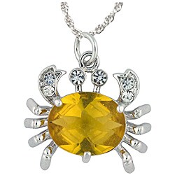 Sterling Silver Citrine Crab Necklace