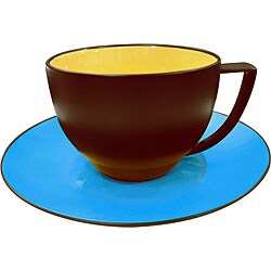 Weachtersbach Duo Curry & Azur Coffee Cups & Saucers (Set of 4)
