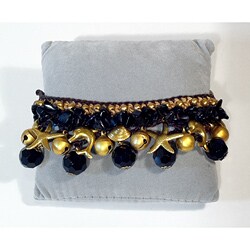 Handmade Onyx and Brass Beads Bracelet (Thailand)
