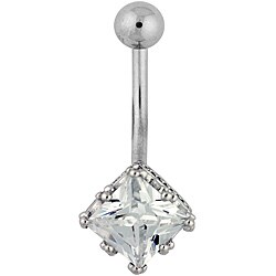 Cubic zirconia belly ring