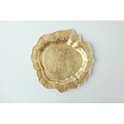 Arda Ocean Antique Gold Gilded Medium Trays (Set of 2)