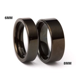 Men's Tungsten Black Carbide Flat Ring