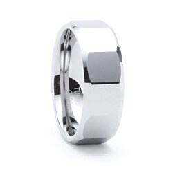 Men's Tungsten Carbide Faceted Design Ring (8 mm)