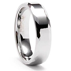 Men's Tungsten Triangular Faceted Edge Ring (6 mm)