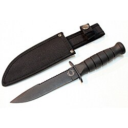 Defender 10.5-inch Black Stainless Steel Heavy Duty Hunting Knife with Sheeth