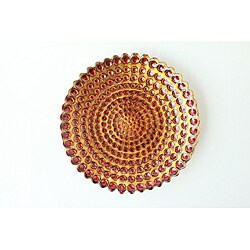 Arda Glassware Pearl Red/Gold Gilded Side Plates (Set of 4) 