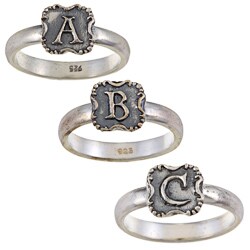 Waxing Poetic Crest Initial Ring