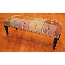 Handmade Kilim Rectangular Bench (India)
