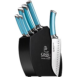 Ginsu Shoku Frost Cutlery with Black Block Set (8-Pieces)