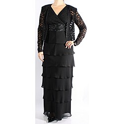 R & M Richards Long Lace Shutter Jacket Dress