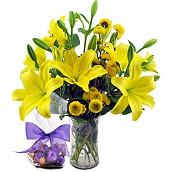 Sweets in Bloom 'Easter Sunrise' Flower Bouquet with Godiva Gift Bag
