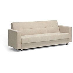 Braedon Tan Microfiber Adjustable Futon Sofa Sleeper