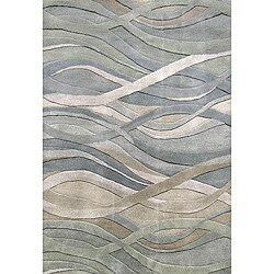Handmade Metro Classic Grey/Green Wool Rug (9' x 12')
