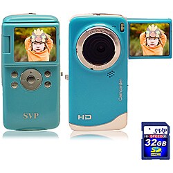  SVP Turquoise High Definiton Digital Camcorder with 32GB SD Card