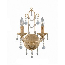 Crystorama Lena 2-Light Champagne Finish Wall Sconce
