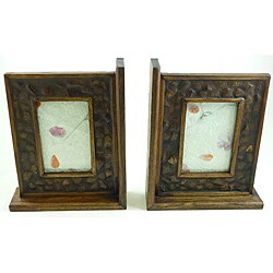 Coconut Shell Bookend Frames (Pair)