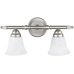 Two Light Bright Satin Nickel Wall Light