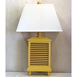 Light Yellow Wood Shutter Lamp