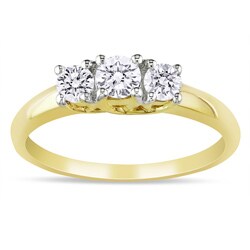10k Yellow Gold 1/2ct TDW Diamond 3-stone Ring (G-H, I2-I3)