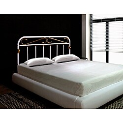 White/ Brass Queen/ Full-size Combo Headboard