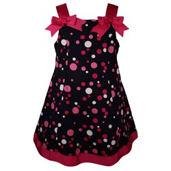 Bonnie Jean Navy Blue Polka Dot Toddler Dress