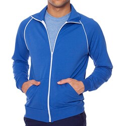 American Apparel Unisex Royal Blue/ White California Fleece Track Jacket 