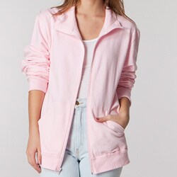 American Apparel Unisex Powder Pink California Fleece Zip Jogger Jacket
